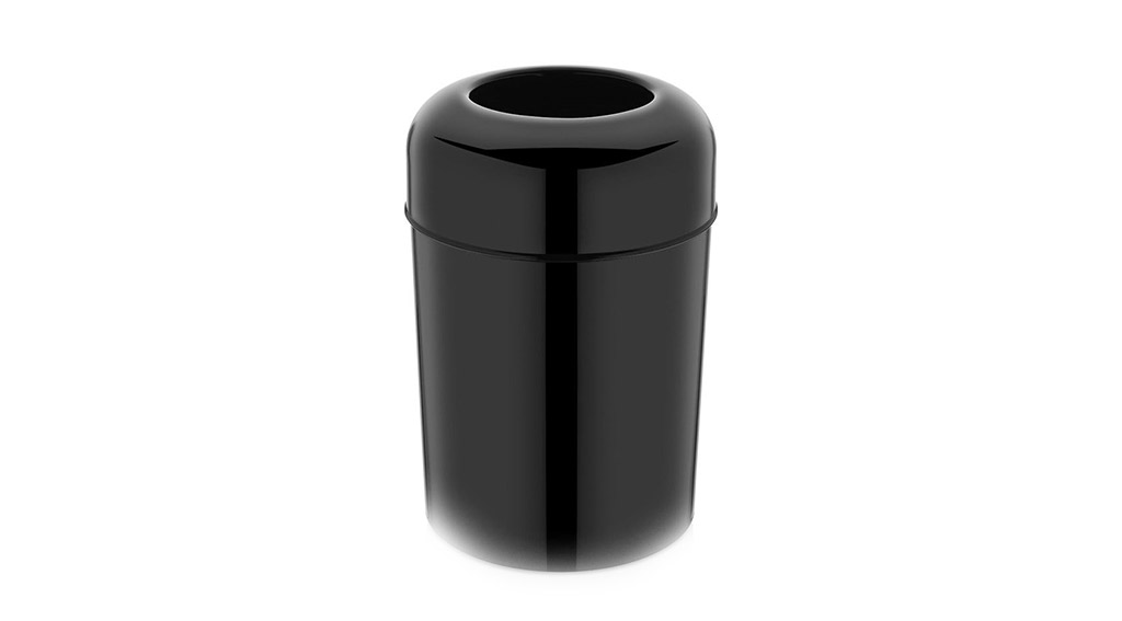Rulopak Pota Kapak Çöp Kovası 15L Siyah
